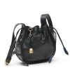 Handbags Bell & Fox | Lila Drawstring Crossbody - Black Leather