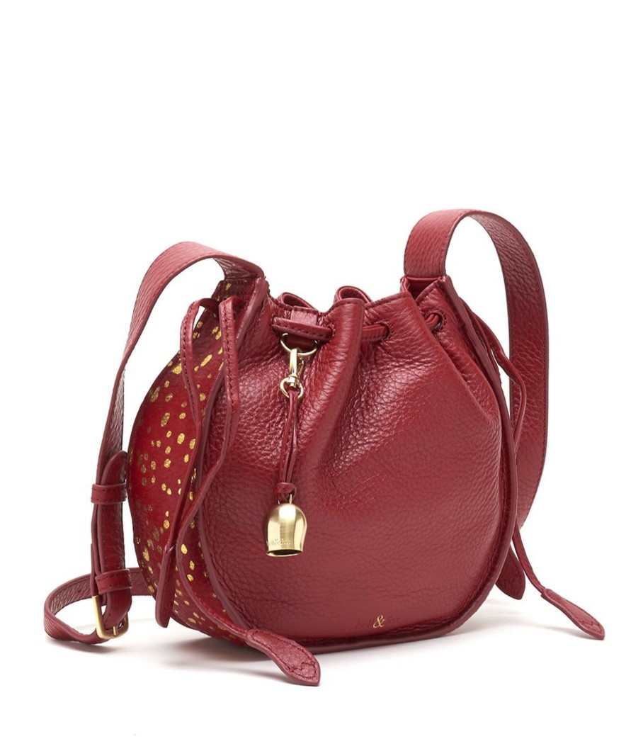 Handbags Bell & Fox | Lila Drawstring Cross Body Bag - Cherry Red