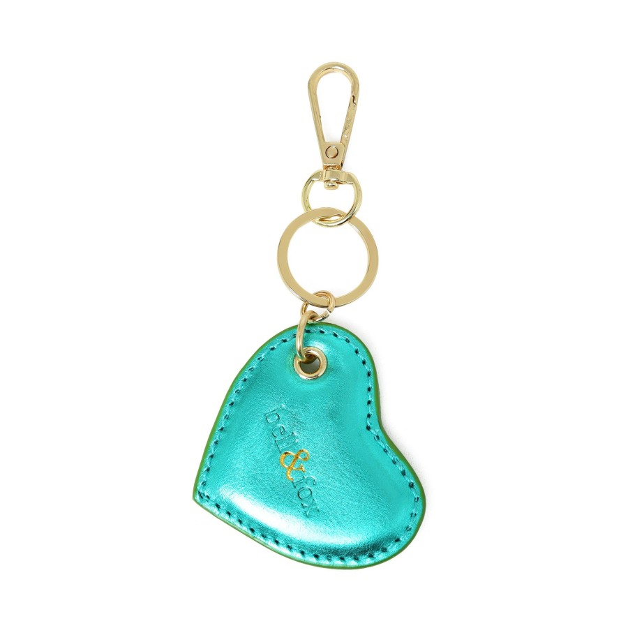 Accessories Bell & Fox | Cupid Heart Keyring - Emerald Metallic