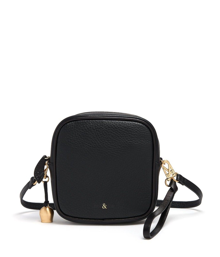 Handbags Bell & Fox | Marlo Mini Cross Body Bag / Wristlet Clutch - Black With Metallic