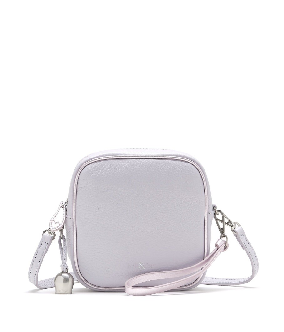 Handbags Bell & Fox | Marlo Mini Cross Body Bag / Wristlet Clutch - Lavender Grey With Metallic