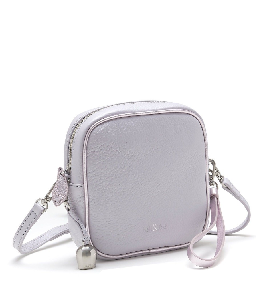 Handbags Bell & Fox | Marlo Mini Cross Body Bag / Wristlet Clutch - Lavender Grey With Metallic