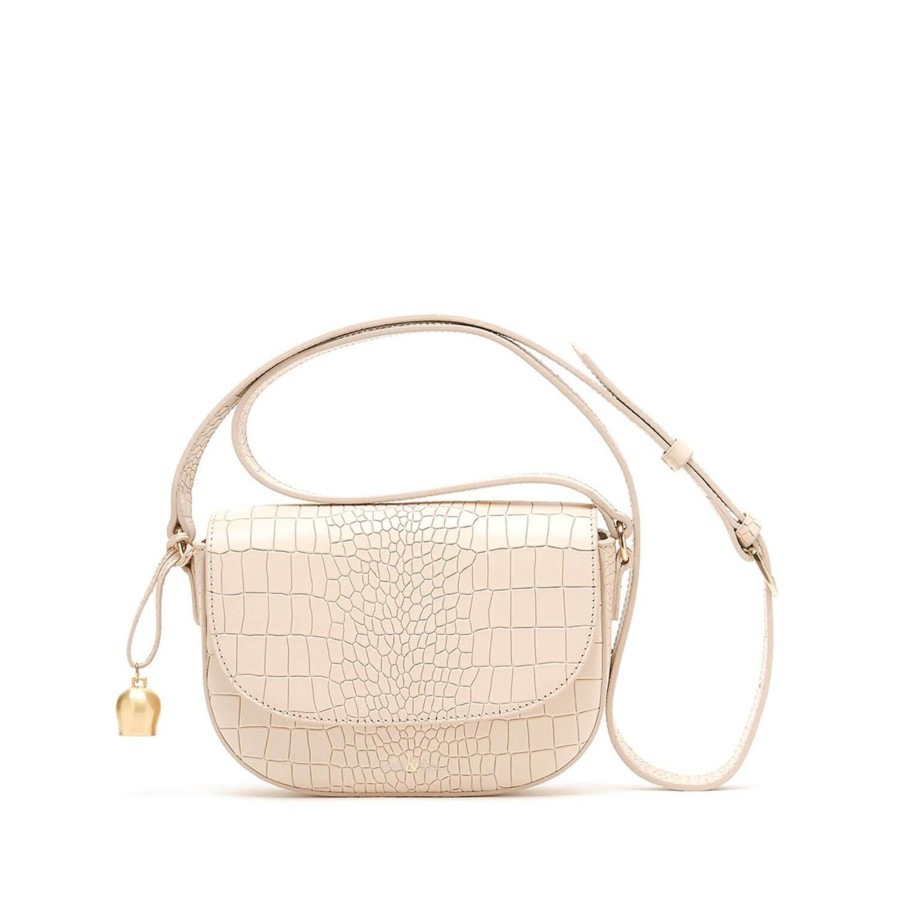 Handbags Bell & Fox | Callie Mini Saddle Cross Body Bag - Powder