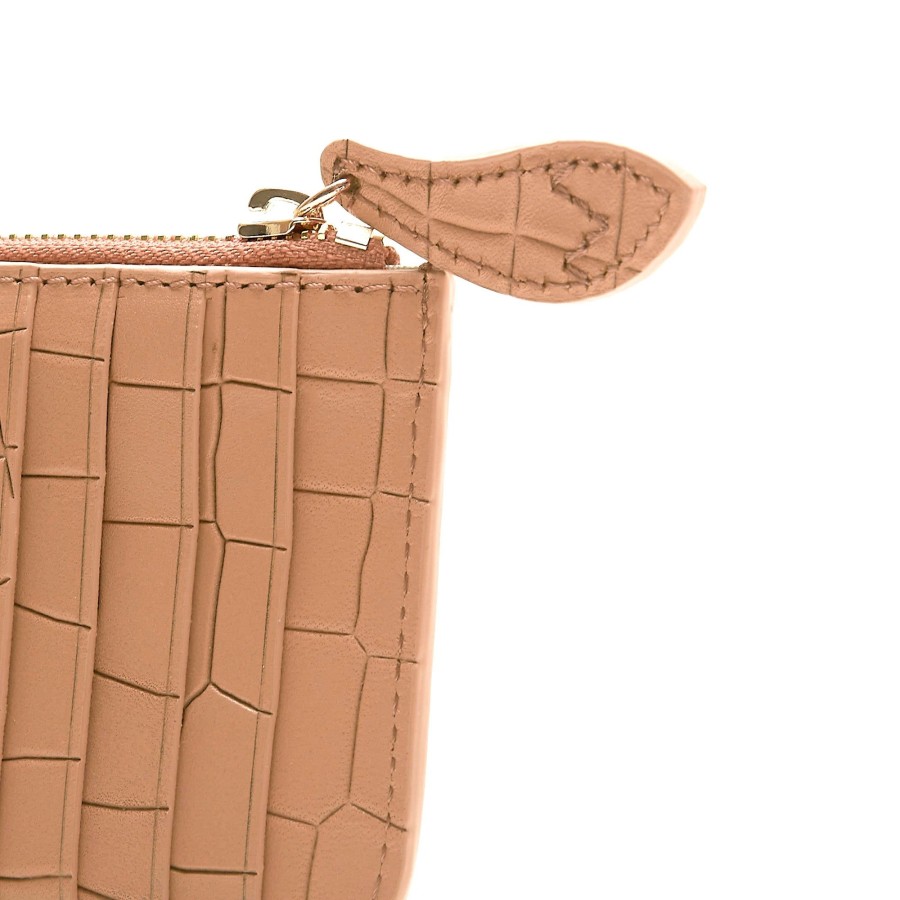 Accessories Bell & Fox | Fern Leather Card Holder - Camel Croc