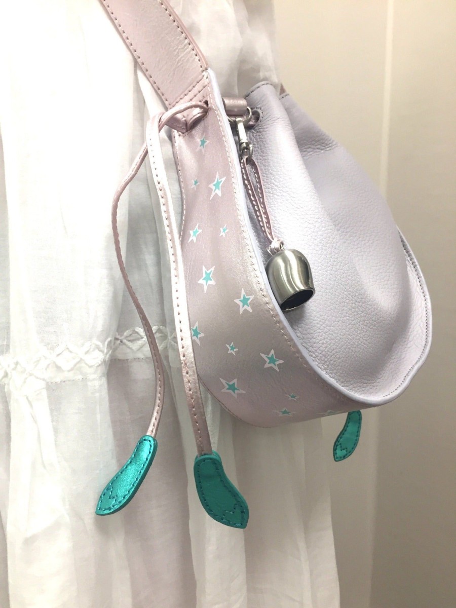 Handbags Bell & Fox | Lila Drawstring Crossbody - Lavender Grey Star Print