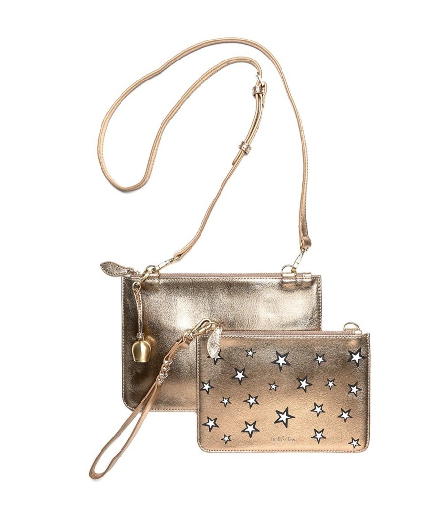 Handbags Bell & Fox | Kati Double Cross Body Bag - Gold Star Print