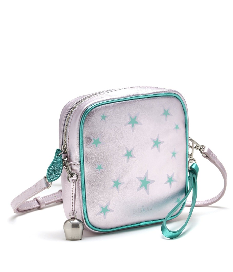 Handbags Bell & Fox | Marlo Mini Cross Body Bag / Wristlet Clutch - Lavender Grey Star Print