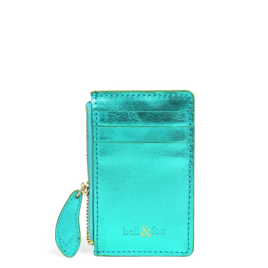 Accessories Bell & Fox | Lia Leather Card Holder - Emerald Metallic