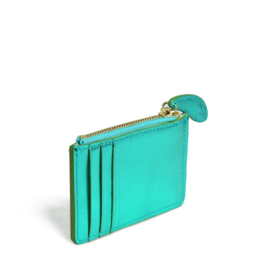 Accessories Bell & Fox | Lia Leather Card Holder - Emerald Metallic