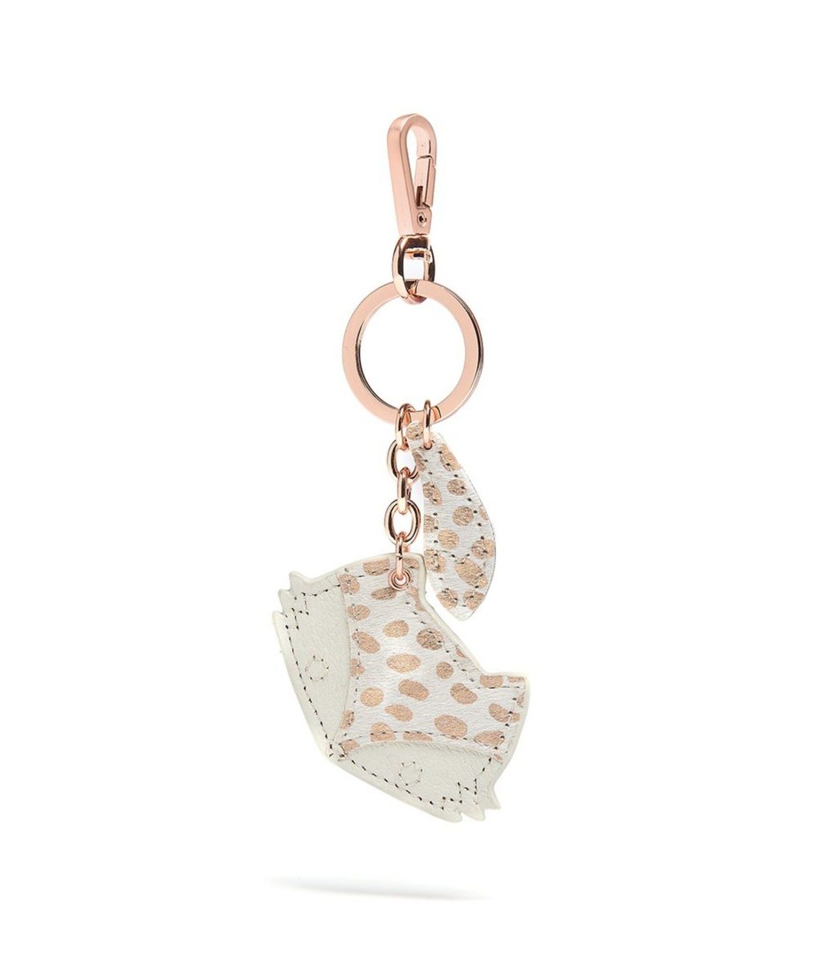 Accessories Bell & Fox | Cub Fox Keyring - White & Rose Gold