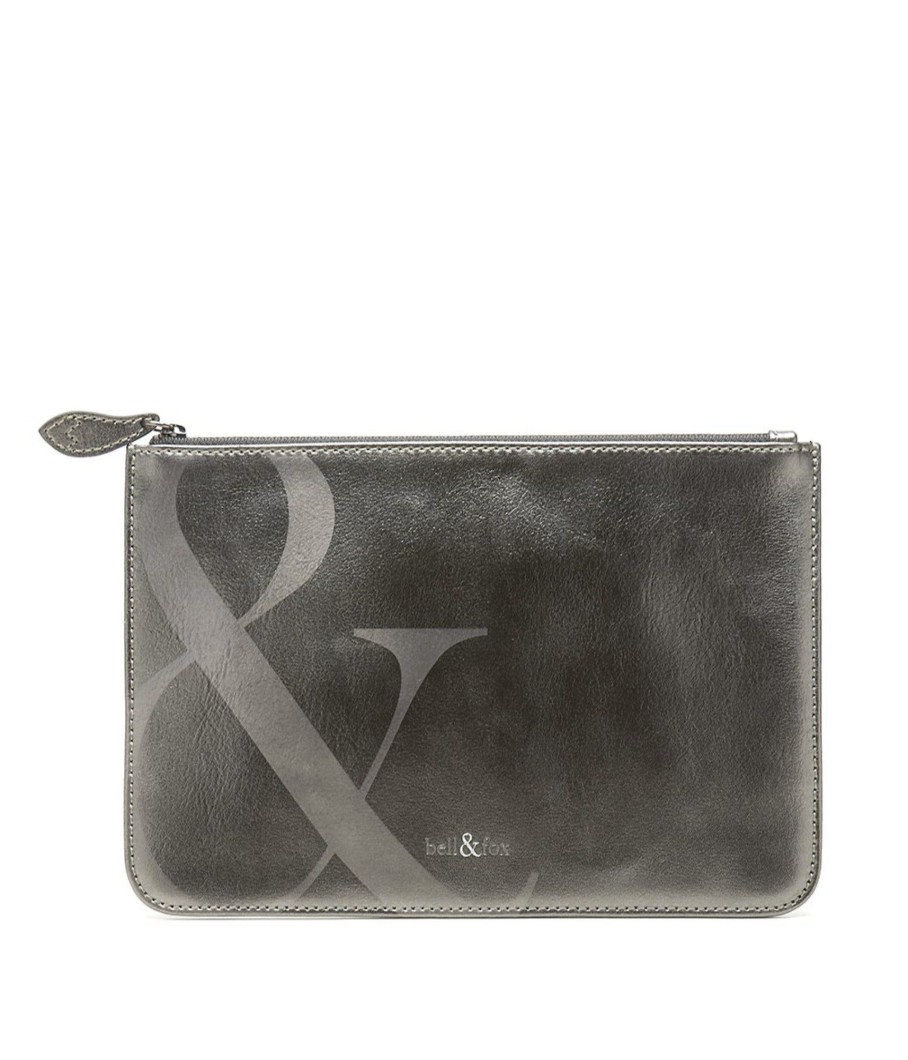 Handbags Bell & Fox | Leia Clutch Bag - Nickel Metallic