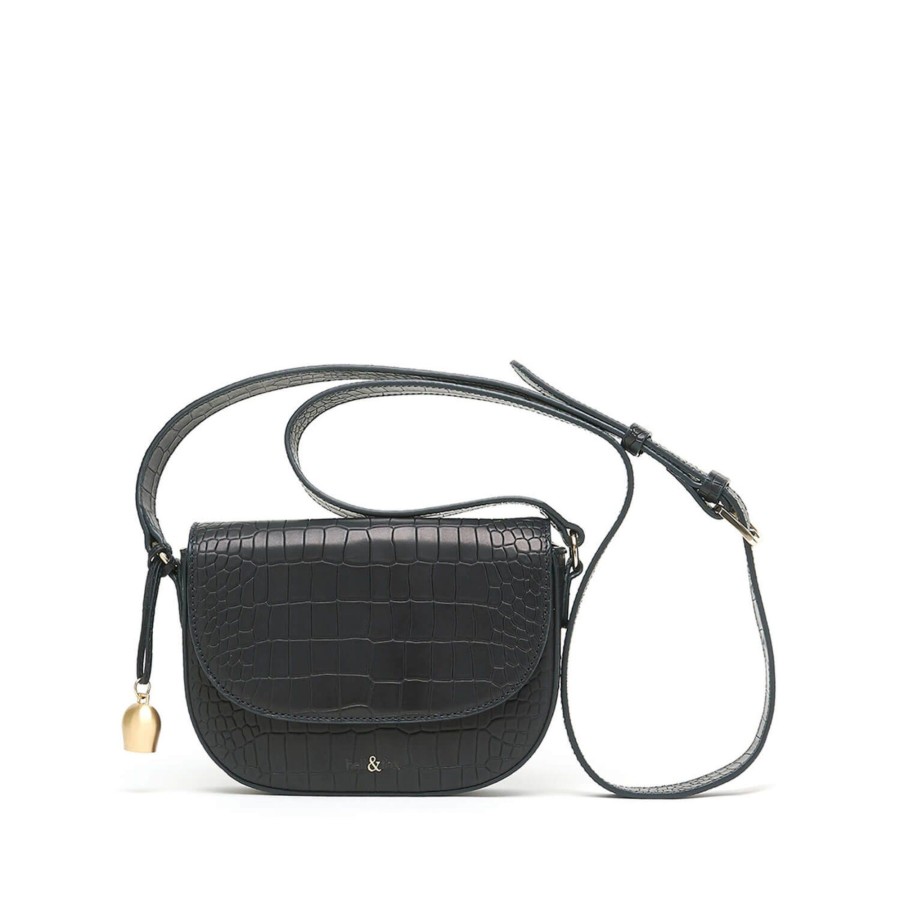 Handbags Bell & Fox | Callie Mini Saddle Cross Body Bag - Black