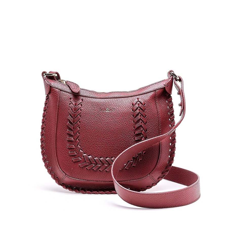 Handbags Bell & Fox | Alara Woven Crossbody - Burgundy