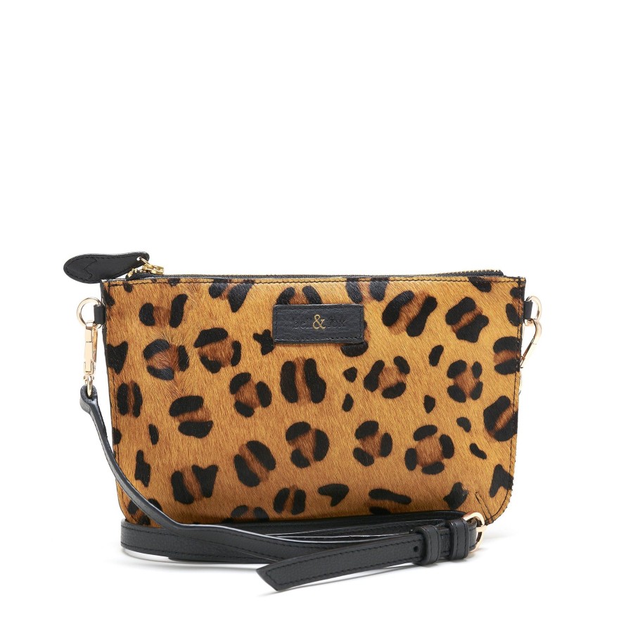 Handbags Bell & Fox | Izzy Cross Body Bag / Clutch - Dark Leopard Mix