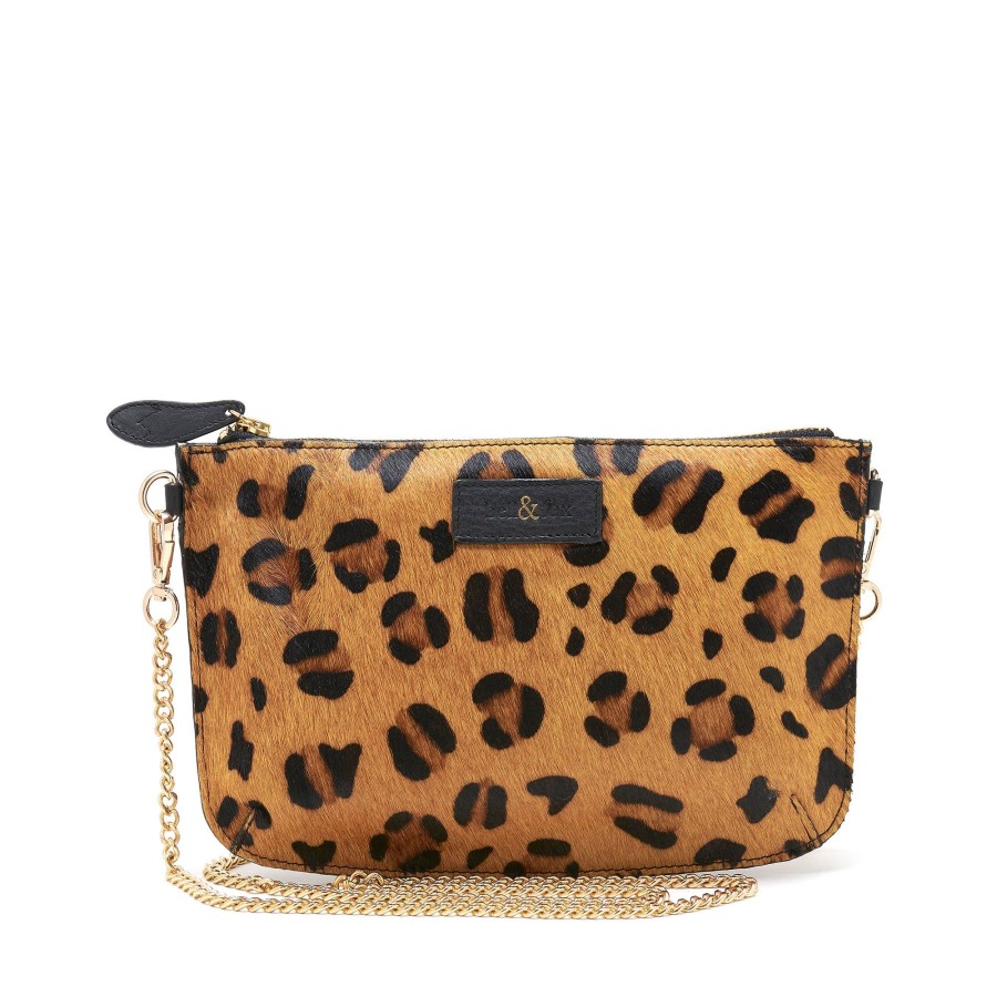 Handbags Bell & Fox | Izzy Cross Body Bag / Clutch - Dark Leopard Mix