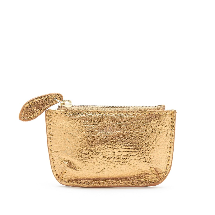 Accessories Bell & Fox | Mini Faye Leather Purse - Bronze Metallic Leather