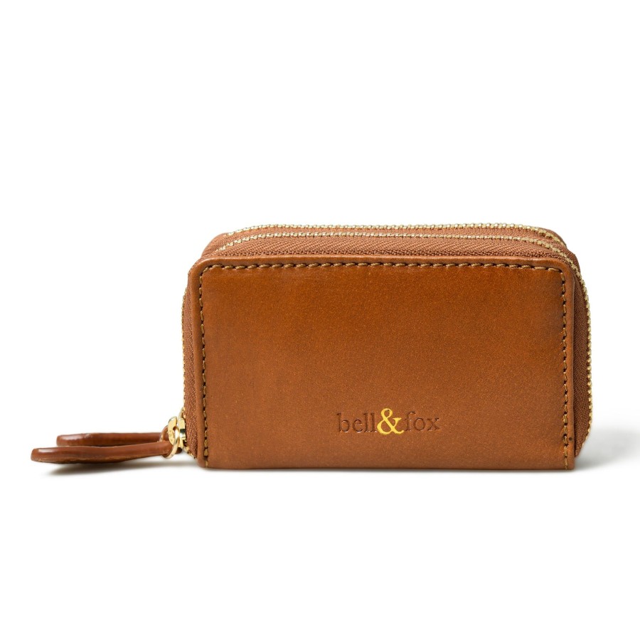 Accessories Bell & Fox | Ava Mini Double Zip Purse - Caramel