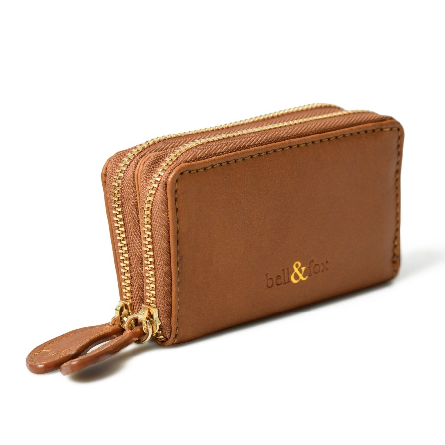 Accessories Bell & Fox | Ava Mini Double Zip Purse - Caramel