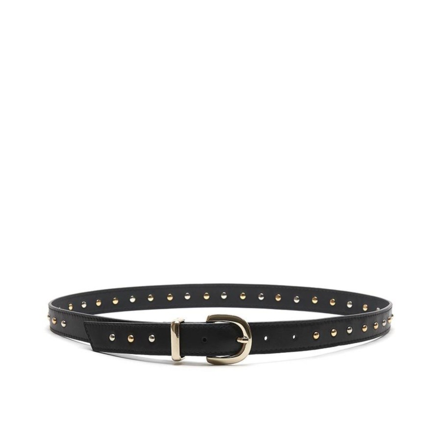 Accessories Bell & Fox | Erin Studded Leather Belt - Black Nappa