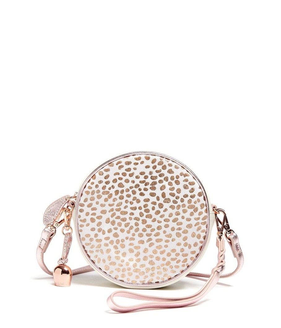 Handbags Bell & Fox | Mia Mini Canteen Crossbody Bag - White & Rose Gold 'Pony'