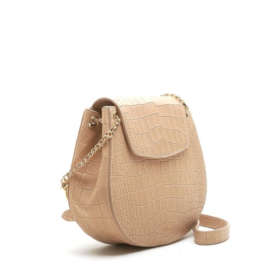 Handbags Bell & Fox | Iris Cross Body Bag / Shoulder Bag - Camel Croc