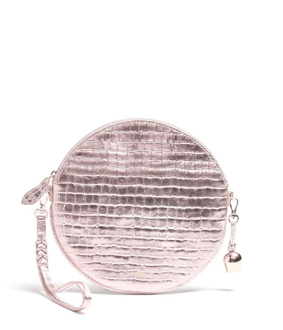 Handbags Bell & Fox | Luna Cross Body / Wristlet Clutch Bag - Rose Gold Croc