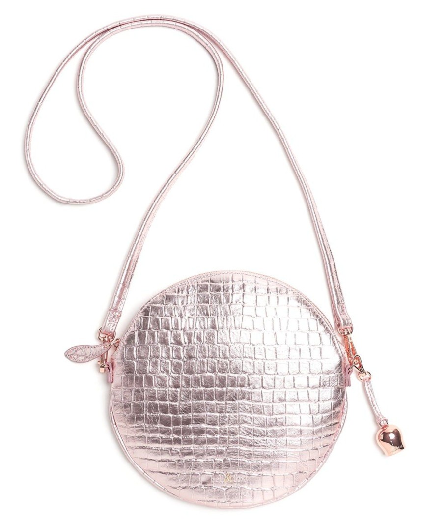 Handbags Bell & Fox | Luna Cross Body / Wristlet Clutch Bag - Rose Gold Croc