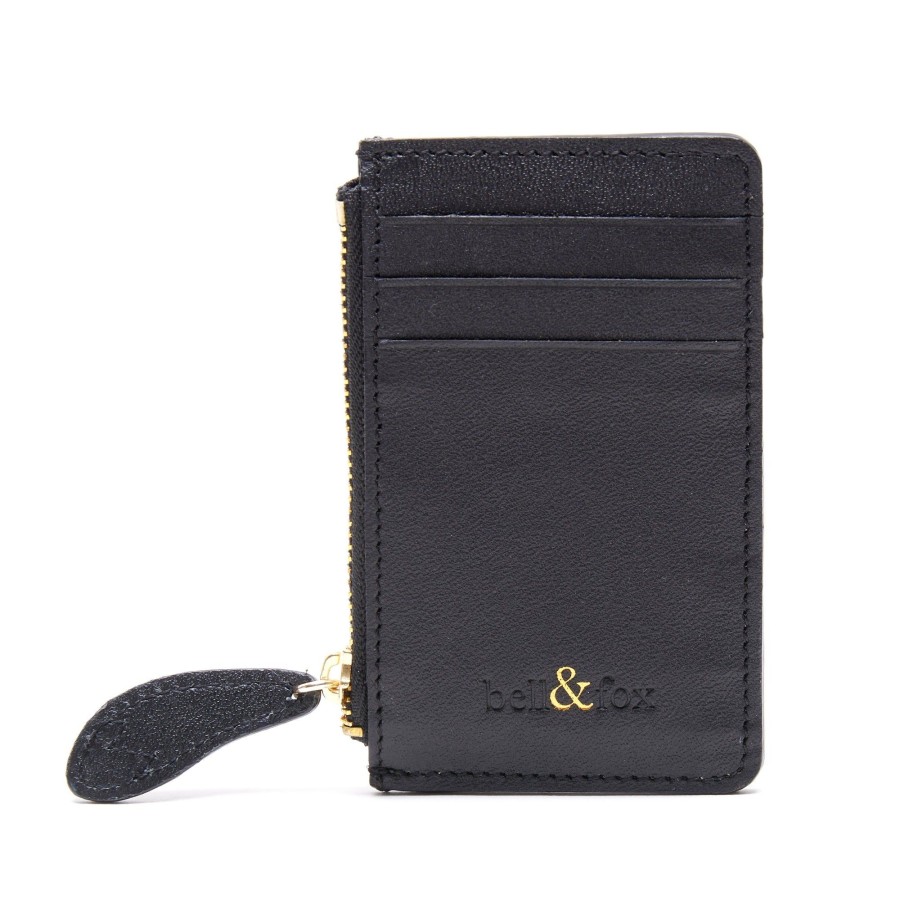 Accessories Bell & Fox | Lia Leather Card Holder - Black Grainy