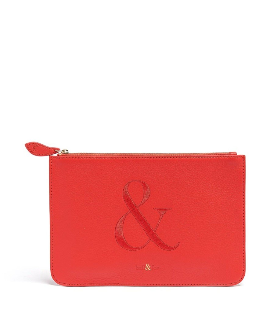 Handbags Bell & Fox | Sofia Embroidered Clutch Bag / Pouch - Poppy