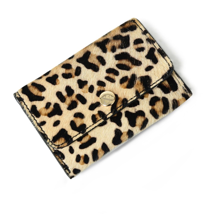 Accessories Bell & Fox | Ellie Popper Card Holder Purse - Light Leopard 'Pony'