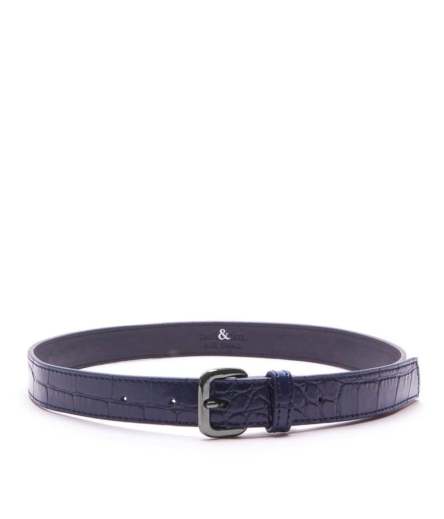 Accessories Bell & Fox | Erin Leather Belt - Navy Croc