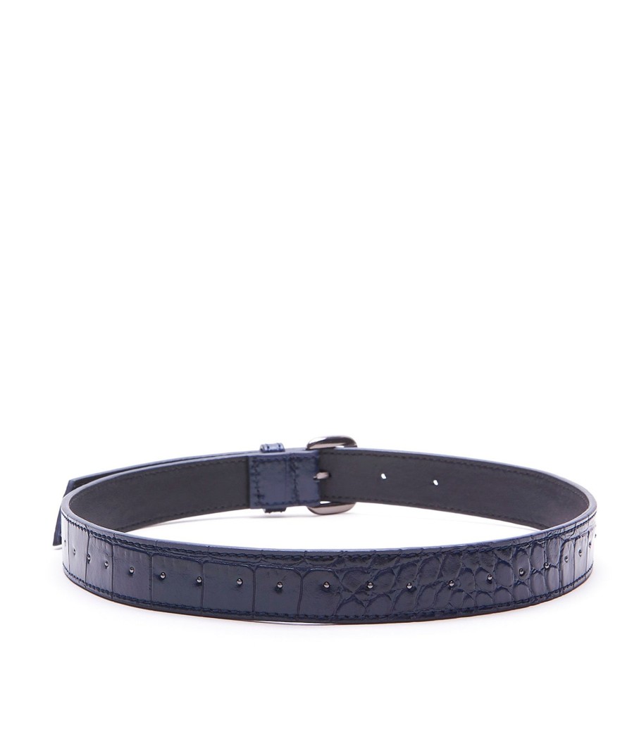 Accessories Bell & Fox | Erin Leather Belt - Navy Croc