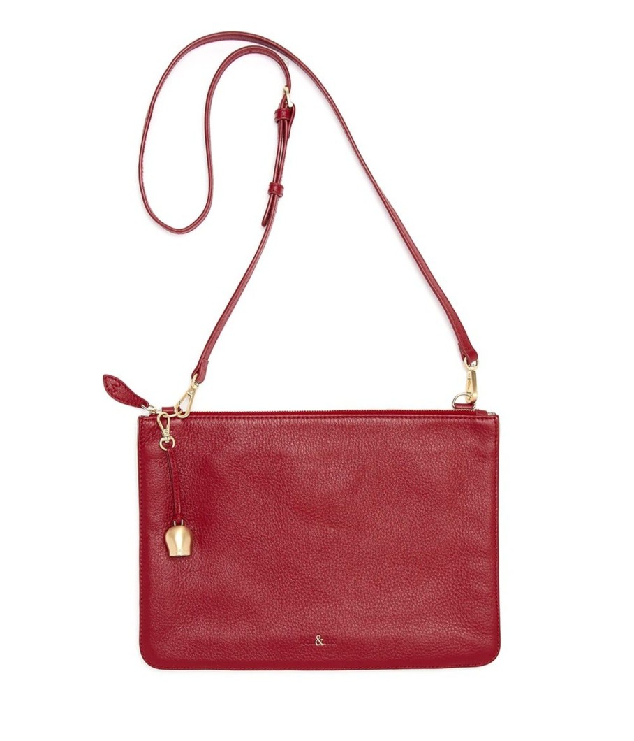 Handbags Bell & Fox | Gia Cross Body Bag / Oversize Clutch - Cherry Red