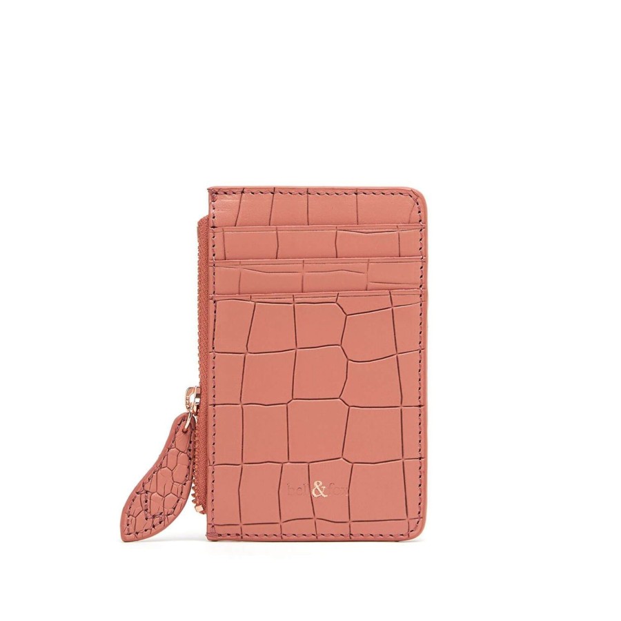 Accessories Bell & Fox | Lia Leather Card Holder - Terracotta Croc