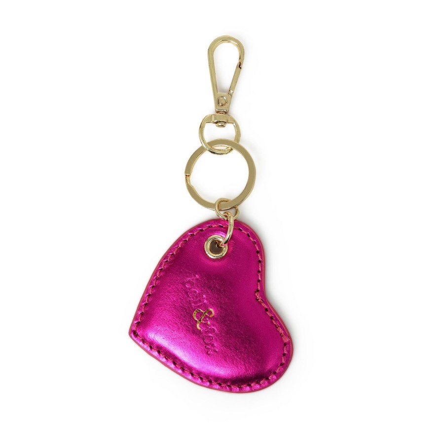 Accessories Bell & Fox | Cupid Heart Keyring - Fuschia Metallic