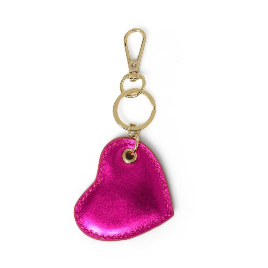 Accessories Bell & Fox | Cupid Heart Keyring - Fuschia Metallic