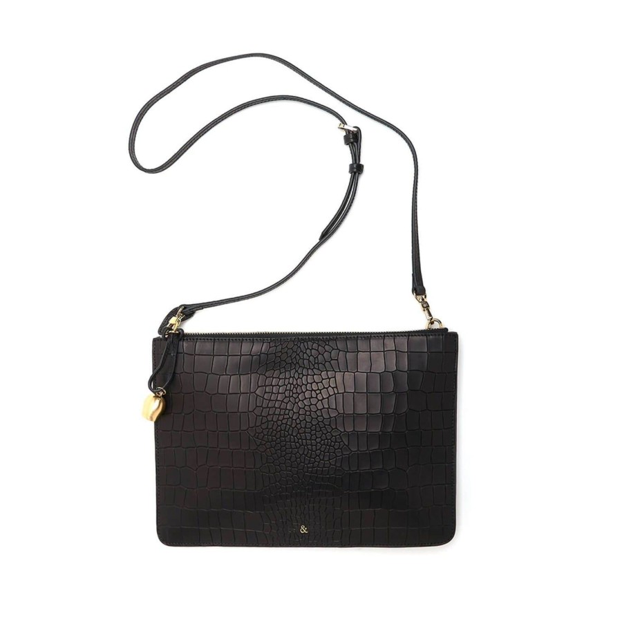 Handbags Bell & Fox | Gia Cross Body Bag / Oversize Clutch - Black