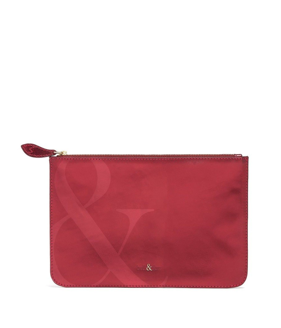 Handbags Bell & Fox | Leia Clutch Bag - Cherry Red Metallic