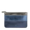 Handbags Bell & Fox | Lana Clutch Bag - Navy Metallic Leather Mix