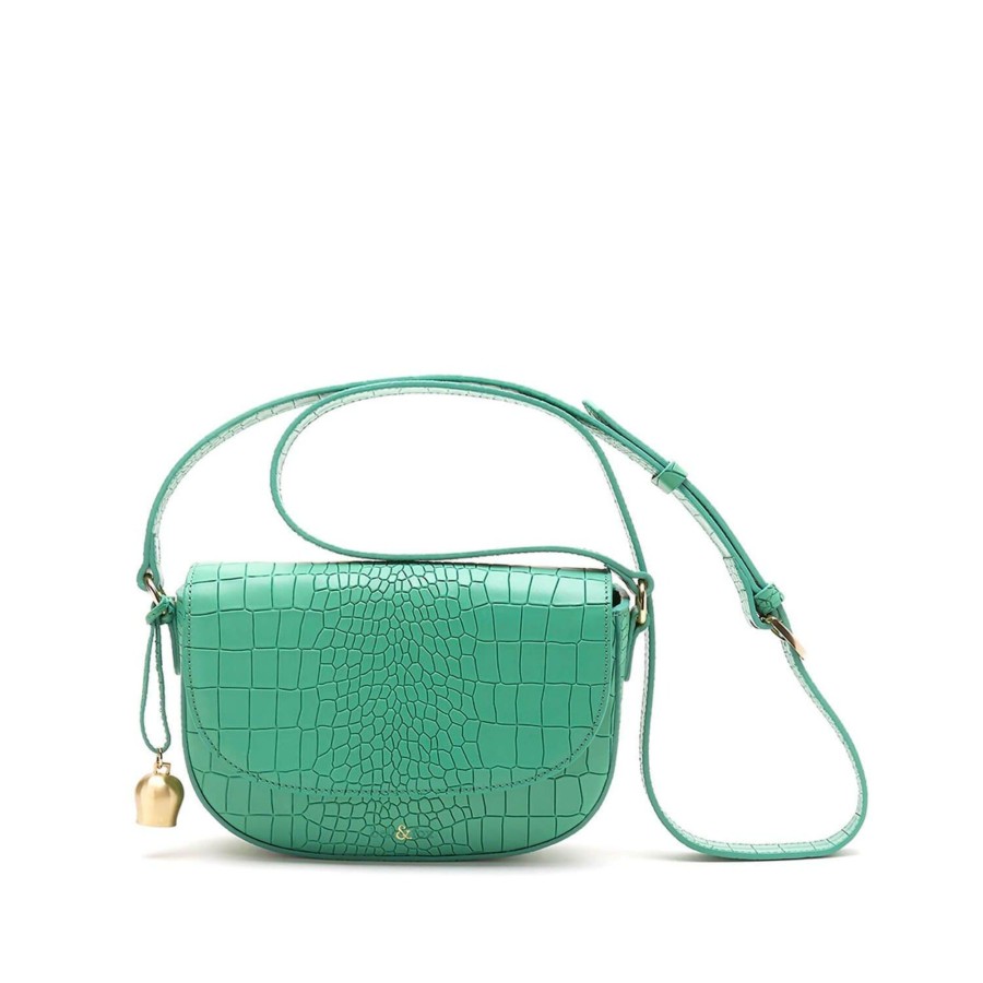 Handbags Bell & Fox | Callie Mini Saddle Cross Body Bag - Mint