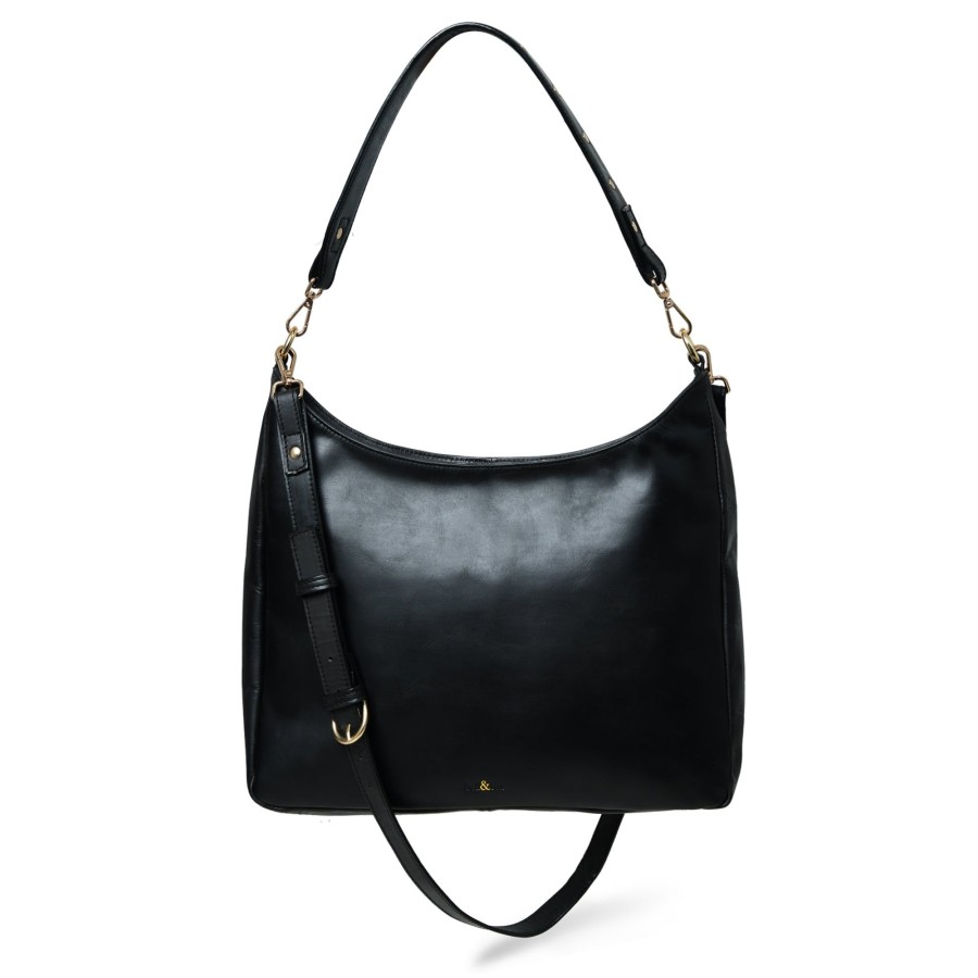 Handbags Bell & Fox | Asam Hobo Crossbody Bag - Black