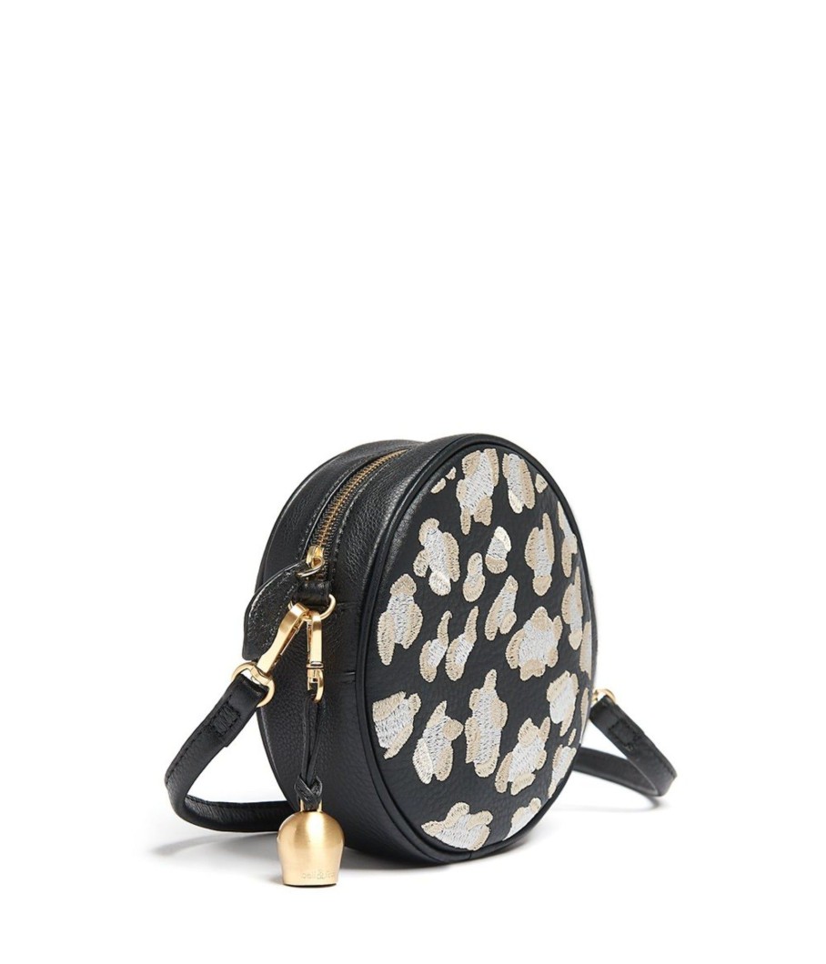 Handbags Bell & Fox | Mia Mini Canteen Crossbody / Wristlet Clutch Bag - Black 'Leopard'