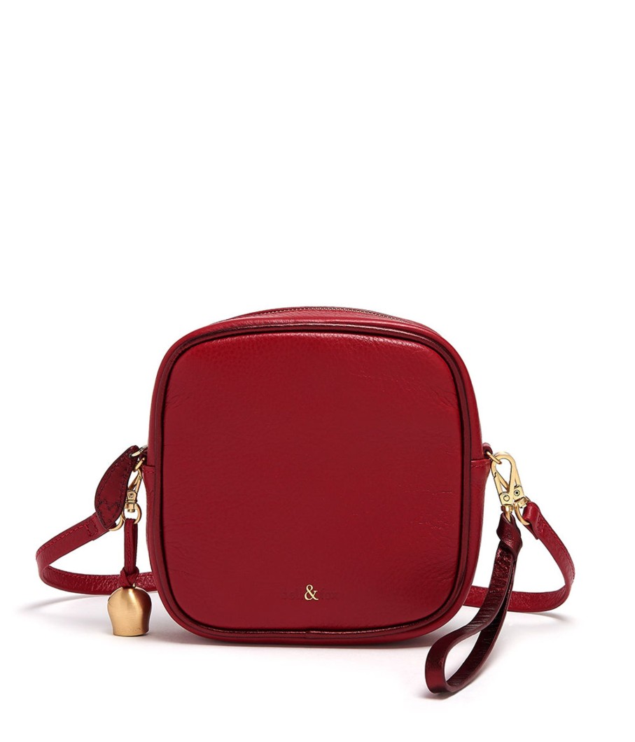 Handbags Bell & Fox | Marlo Mini Cross Body Bag / Wristlet Clutch - Cherry Red With Metallic