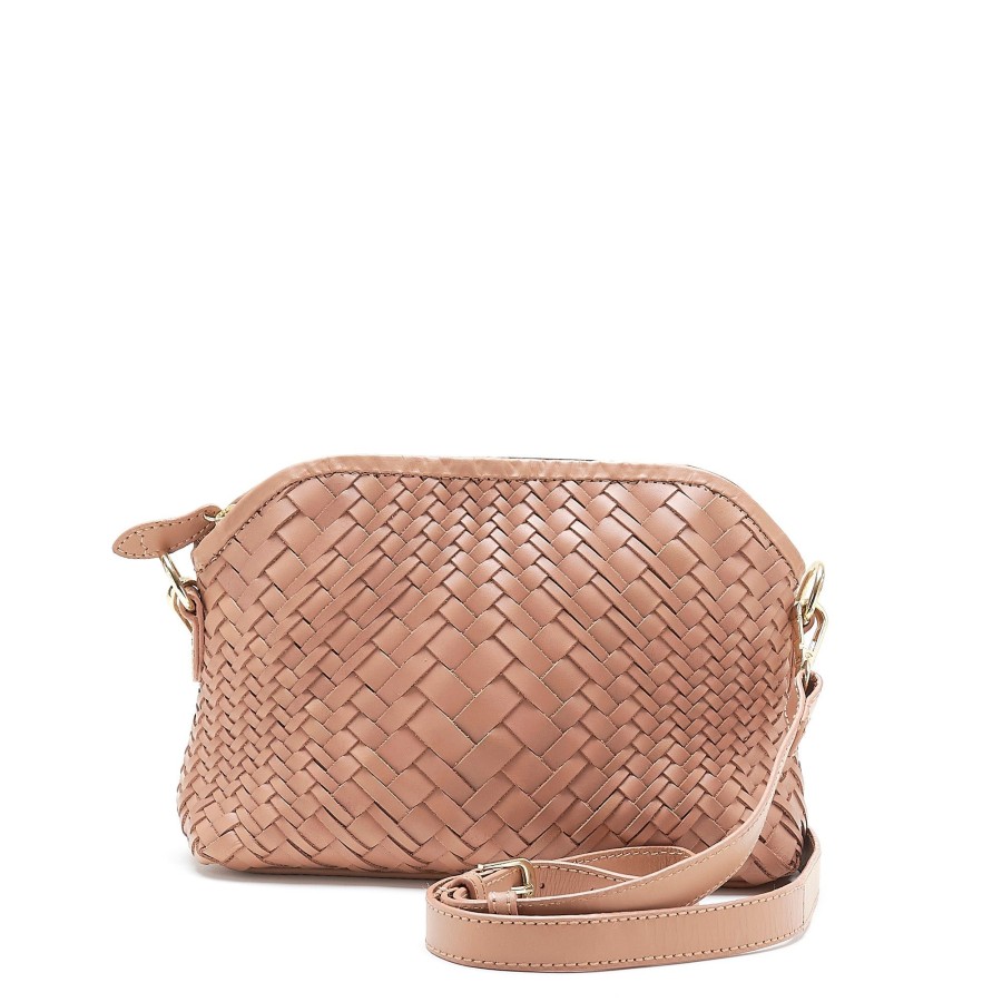 Handbags Bell & Fox | Ria Hand Woven Crossbody Bag In Tan Leather