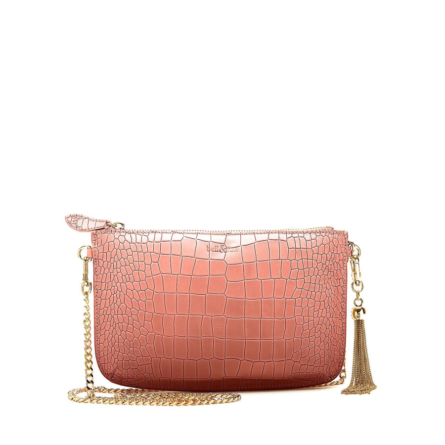 Handbags Bell & Fox | Ivy Metal Tassel Cross Body Bag / Clutch - Terracotta Croc