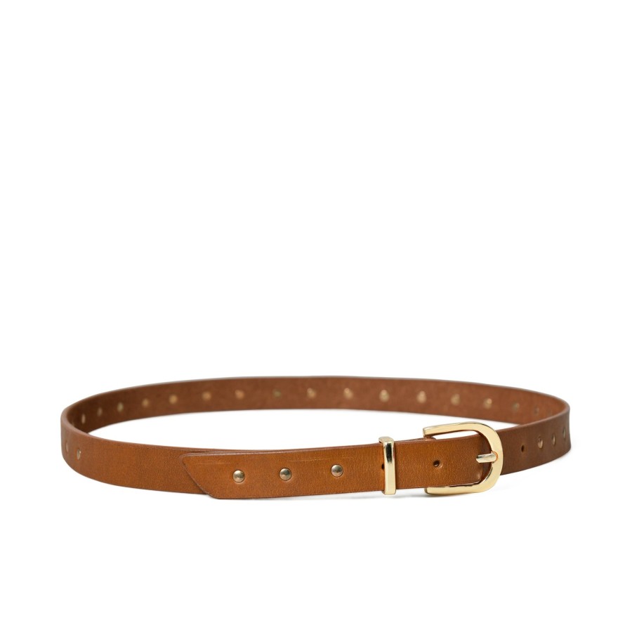 Accessories Bell & Fox | Mira Studded Leather Belt - Caramel