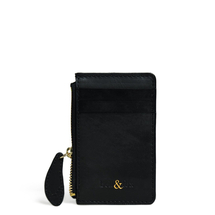 Accessories Bell & Fox | Lia Leather Card Holder - Black Waxy