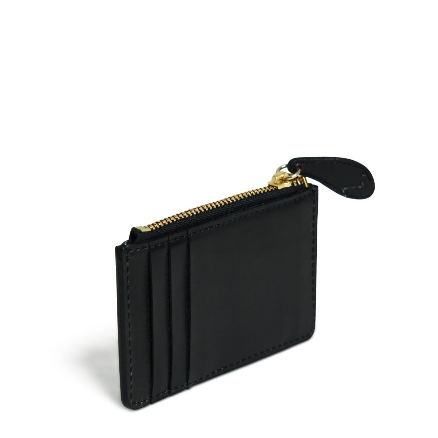 Accessories Bell & Fox | Lia Leather Card Holder - Black Waxy