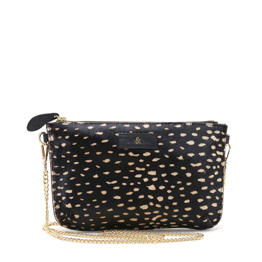 Handbags Bell & Fox | Izzy Cross Body Bag / Clutch - Black & White Dot