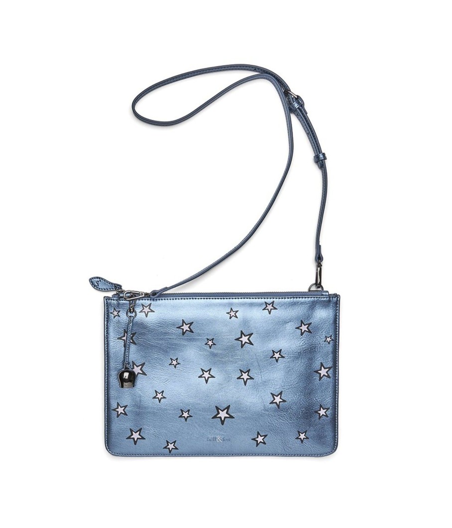 Handbags Bell & Fox | Gia Cross Body Bag / Oversize Clutch - Nightshade Star Print